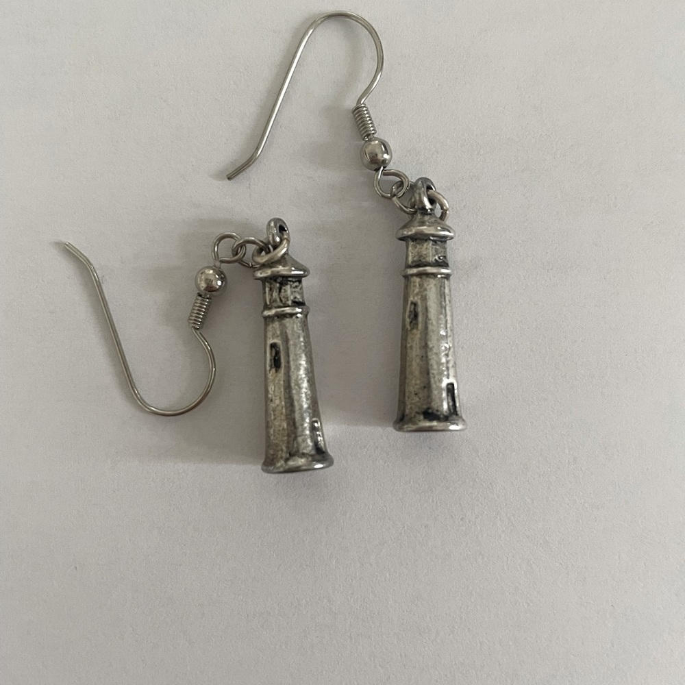 Dangling lighthouse earrings